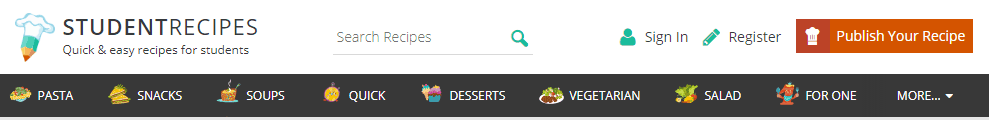 Studentrecipes website